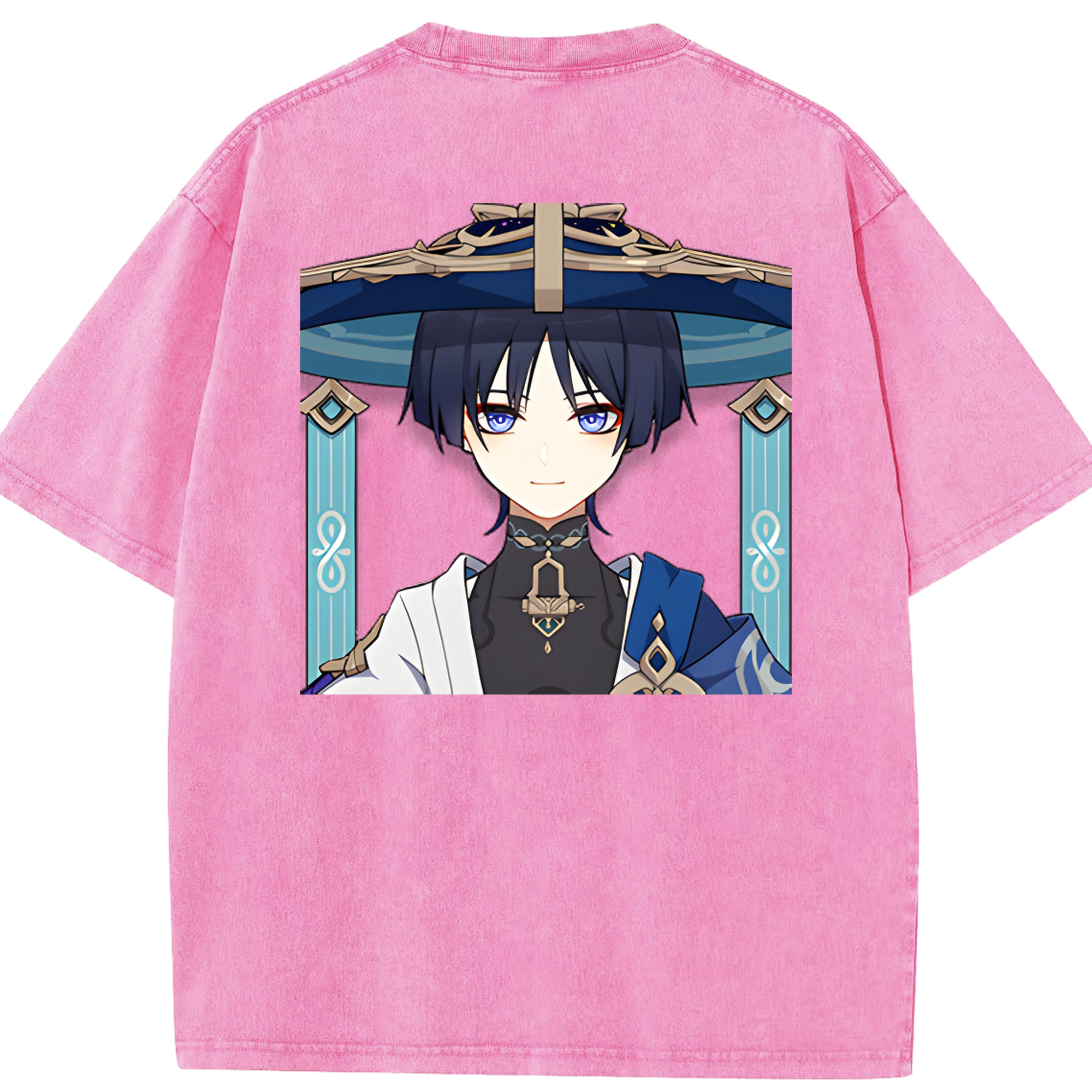 げんし神 さんペい genshin Sanpei 綿100% ヴィンテージ風 半袖Tシャツ（背面プリント）